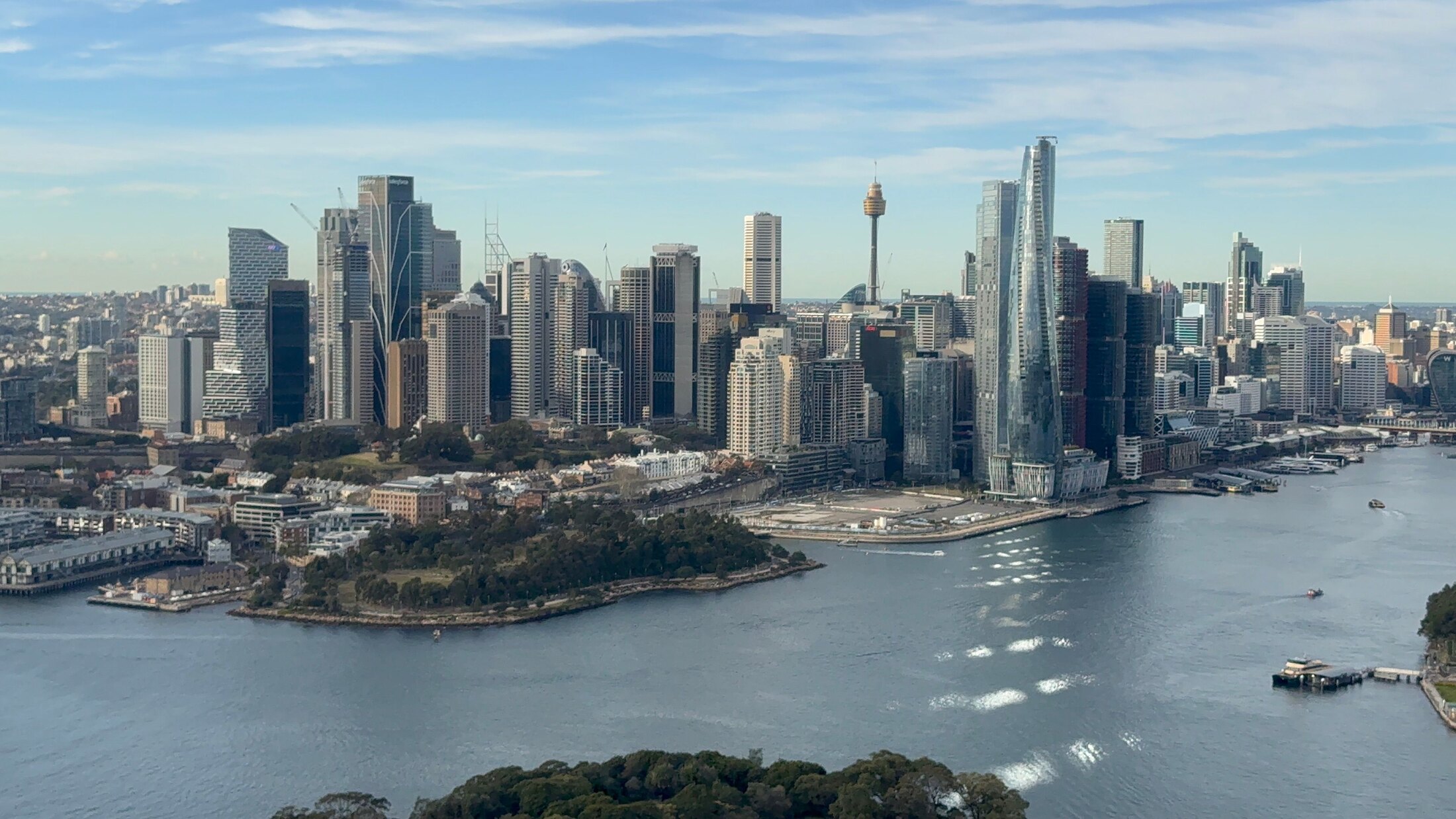 Sydney skyline showing Quay Quarter Tower, Crown and Barangaroo, New South Wales